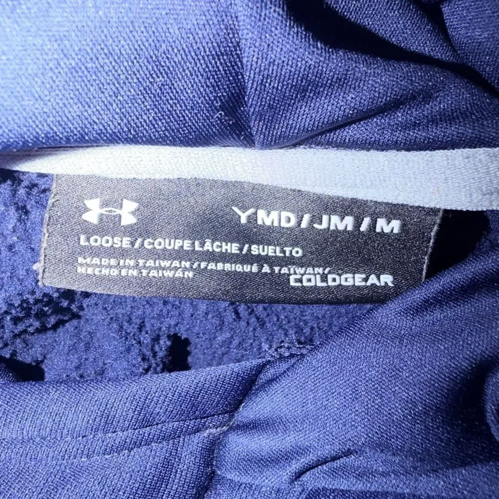 Under Armour Boys YMD Notre Dame Football ColdGear Loose Hoodie Blue EUC